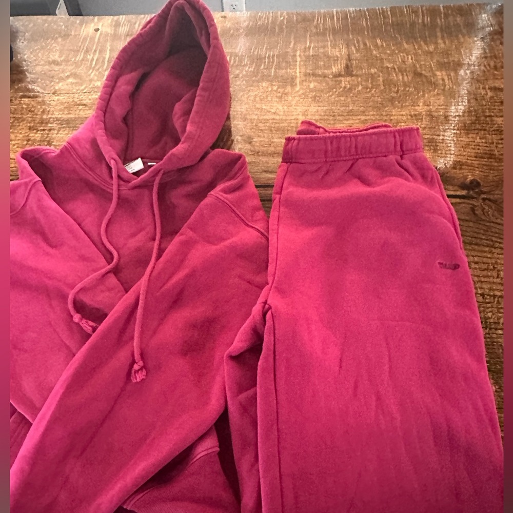 COZY FLEECE BOYFRIEND HOODIE/COZY FLEECE MEGA SWEATPANT color: bold fuchsia